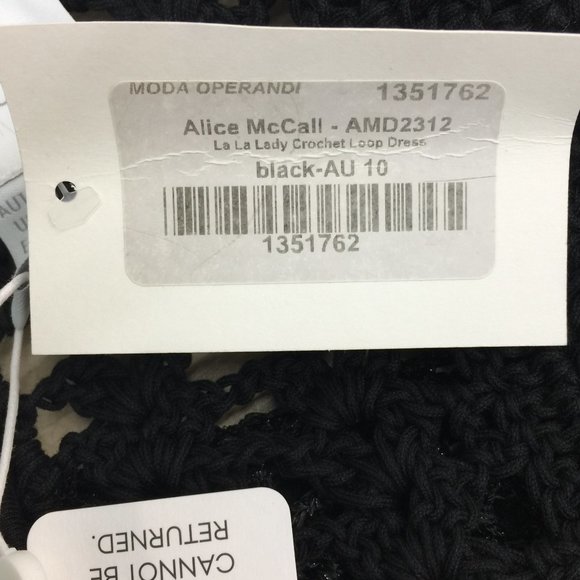 NWT Alice McCall Black Short Sleeve Crochet Loop Maxi Dress - Picture 6 of 8